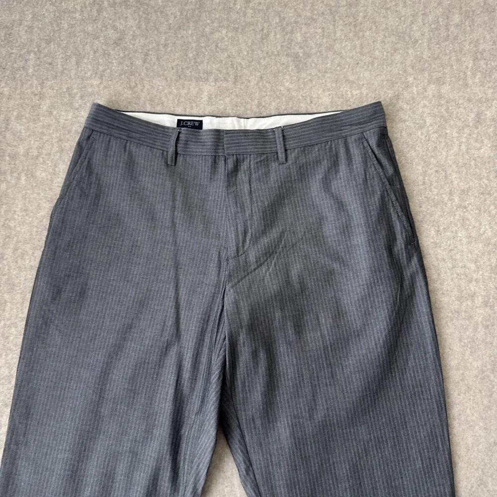 J‎ Crew Bedford Dress Pants Mens 33x31 Grey Herringbone Cotton